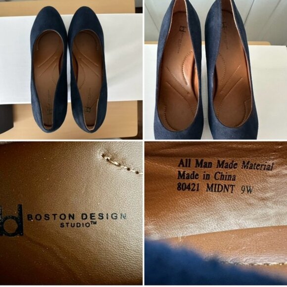 Boston Design Studio Women's 9W Faux Suede Heels Round Toe & Platform Sole Pumps - Picture 16 of 16